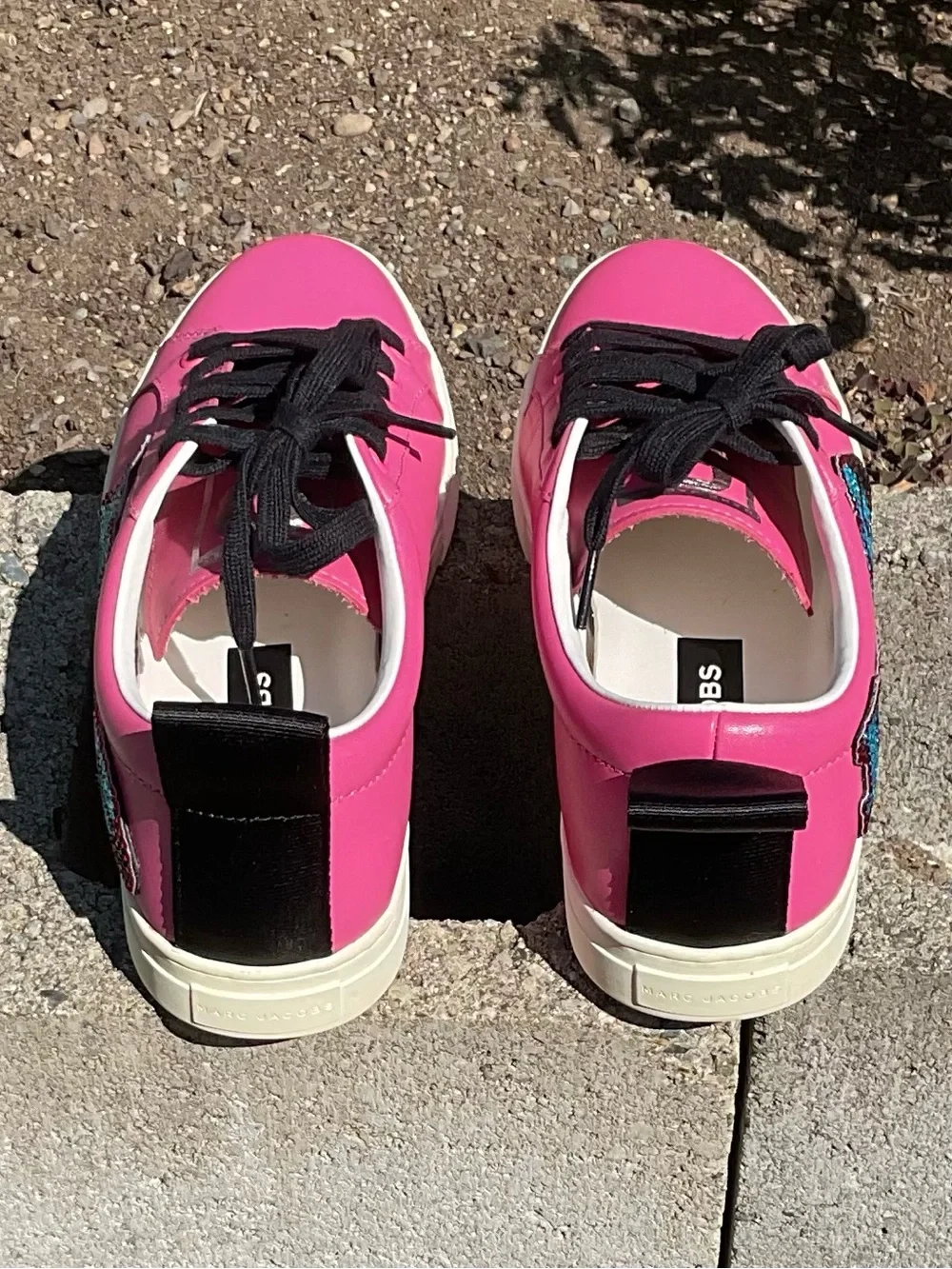 Marc Jacobs LOVE Pink Sequin Logo Low Top Sneakers Women’s EU 39